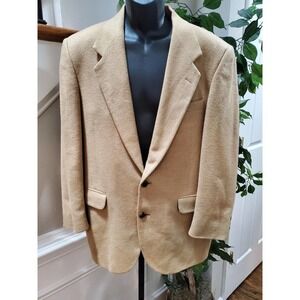 Botany 500 Khaki 100% Camel Hair Long Sleeve Single Breasted Jacket Blazer 44R